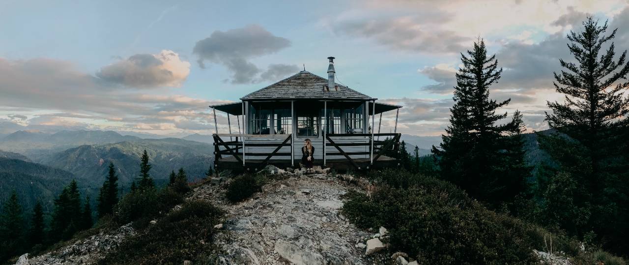 Carissa Allen at a fire lookout in Oregon